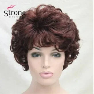 Forte beauté dames perruques courtes ondulées cheveux blonds dorés pour les femmes synthétique Capless perruque 16 couleurs