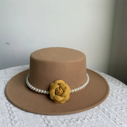 Chapeau Fedora de Style français pour femmes, chapeau en feutre à bord large de 10CM, Derby d'hiver et d'automne, chapeaux de Jazz de mariage