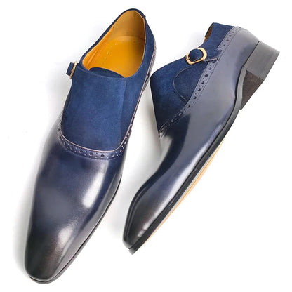 Mocassins en daim et cuir de vache faits à la main pour hommes, chaussures décontractées confortables à enfiler pour le bureau, semelle antidérapante de mariage, conception à motif solide