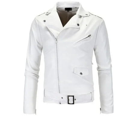 Veste en cuir PU Style motard coupe cintrée pour hommes, manteau décontracté britannique à la mode Y012, veste en cuir confortable et souple pour hommes