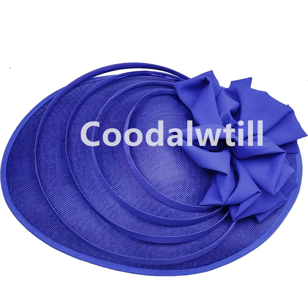 Noir grand Chapeau fascinateur femmes Royal Ascot casque fleur mode Chapeau Casquette pour église Kentucky Derby Chapeau Casquette bandeau