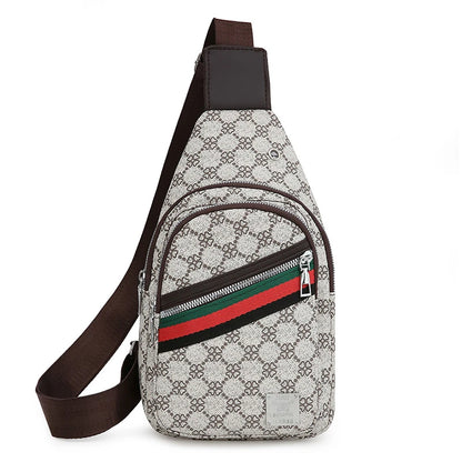 Sac messager multifonction pour hommes, sacs de poitrine en tissu à bandoulière, sac à main décontracté avec trou pour écouteurs