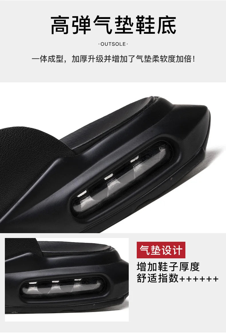 Luxury Men's Genuine Leather Sandals Classic Roman Men Shoes Slippers Soft Comfortable Men Non-slip Walking Slippers Footwea