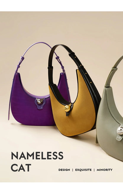 BAFELLI 2025 nouveau sac à main pour femmes série chat en cuir véritable marque de luxe mode rétro STYLE épaule HOBOS sacs à rabat femme