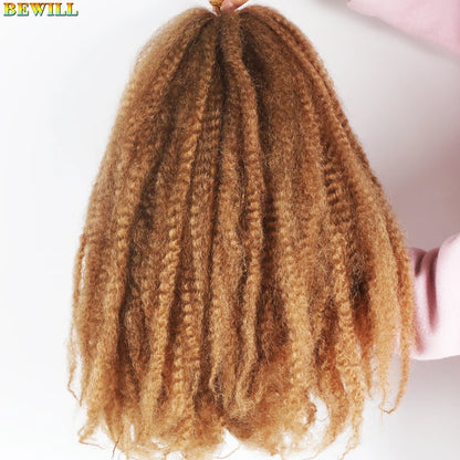 1 - 6 paquets de cheveux en crochet de twists Marley de 18 pouces, de noir et brun à blond, cheveux de tresse ombré Afro Marley synthétique, pour les tresses de mèches fausses