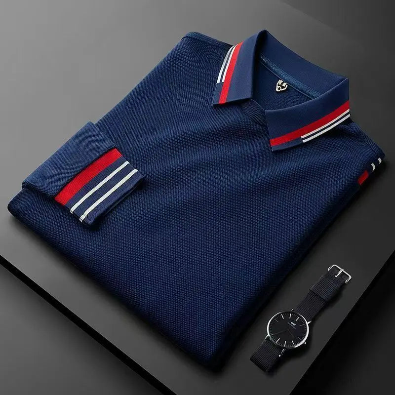 Polo décontracté à manches longues pour hommes, haut d'affaires, haute qualité, printemps, automne, nouveau