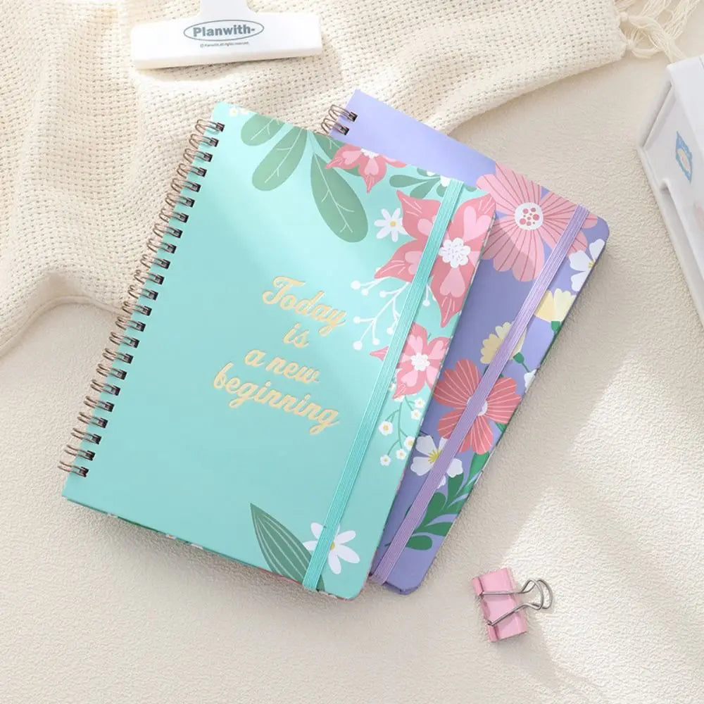 80 feuilles A5 bloc-notes anglais impression florale à faire liste bobine cahier Portable gestion du temps calendrier planificateur bloc-notes étudiant