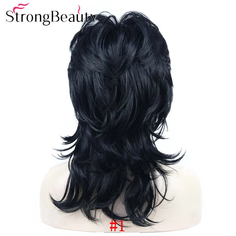 Perruque synthétique ondulée mi-longue pour femmes, cheveux naturels, sans capuchon