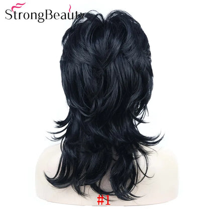 Perruque synthétique ondulée mi-longue pour femmes, cheveux naturels, sans capuchon