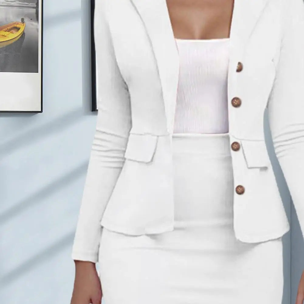 Ensemble jupe d'affaires pour femmes, 2 pièces, veste élégante à manches longues, jupe crayon, tenues de bureau, vêtements pour femmes