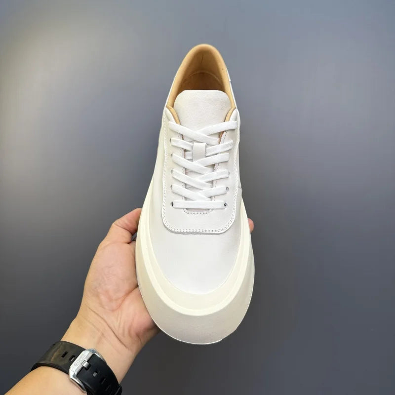 DOYUTIG-Chaussures de planche en cuir véritable pour hommes, baskets à semelle optique coordonnante, chaussures décontractées, rétro vintage, printemps et automne, SGHousex, nouveau