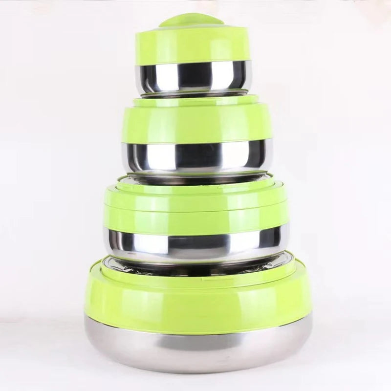 Conteneur de stockage des aliments, boîte à déjeuner Bento en plastique, Thermos pour aliments chauds, boîte de conservation des aliments, accessoires de cuisine 4 pièces