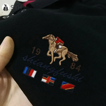 Polo brodé pour homme, haut respirant et confortable, mode décontractée