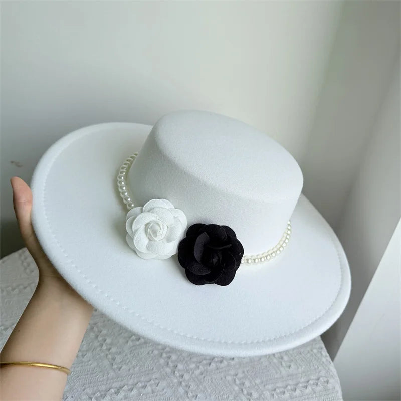 Chapeau Fedora de Style français pour femmes, chapeau en feutre à bord large de 10CM, Derby d'hiver et d'automne, chapeaux de Jazz de mariage