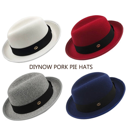 NOUVEAU chapeau de tarte de porc bord hommes femmes Fedora classique gentleman melon cosplay derby melon anglais chapeau panama jazz chapeau en gros