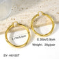 Boucles d'oreilles Twist Hoop pour femmes, grand cercle rond, boucle d'oreille face, déclaration de mode, accessoires de bijoux, document en or, Hip Hop