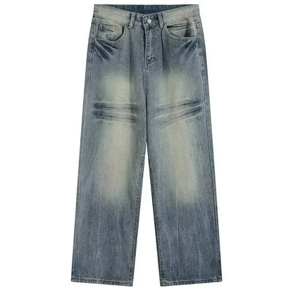 Jean Baggy craquelé pour homme, pantalon Y2k Harajuku, Vintage, délavé, droit, en Denim, Punk Goth, nouvelle collection 2025