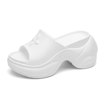 STleargSHEN-Pantoufles d'été à l'offre elles optiques pour femmes, tongs hautes de 9cm, talons compensés, chaussures de plage, pantoufles à plateforme épaisse