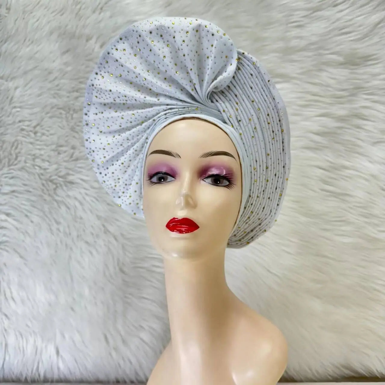 Turban de tête musulman pour femmes, Gele africain violet, casquettes déjà fabriquées, Auto Aso Oke, cravate de sauna Gele, chapeau rond pour dames, Z620-2 de fête