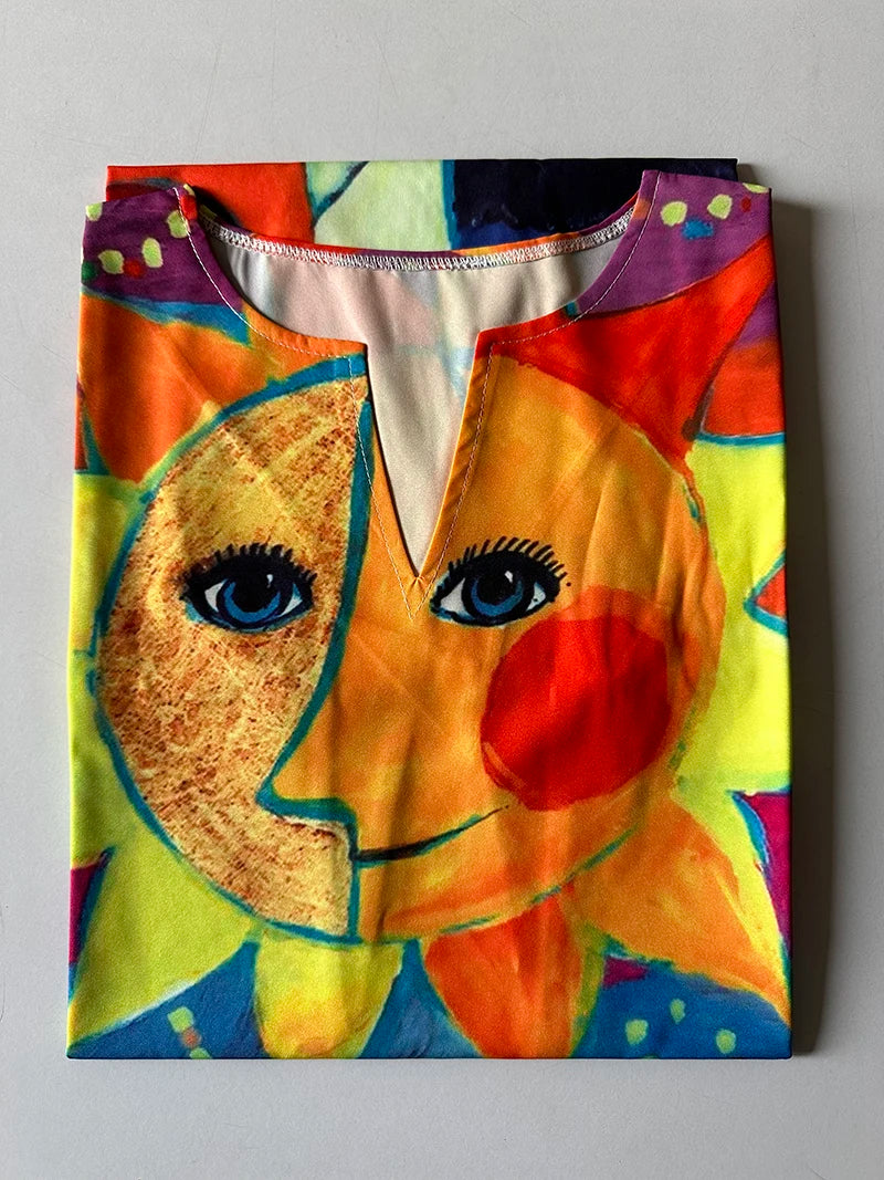 Robe transfrontalière européenne et américaine pour femmes, col en V, fibre sexy, imprimé, grand ourlet, commerce extérieur, nouveau, 2024