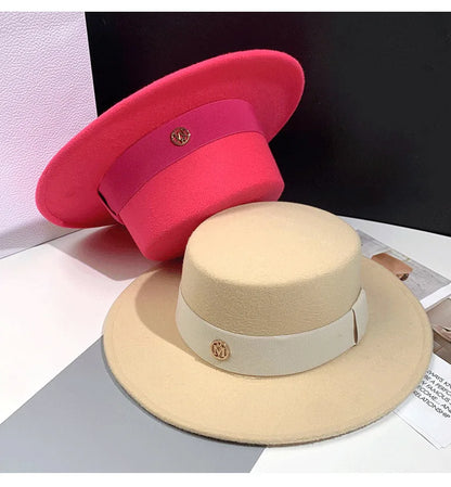 Fedora chapeaux pour femmes mode élégant melon robe casquettes Panama église mariage ruban bande chapeau hommes feutre Jazz chapeau