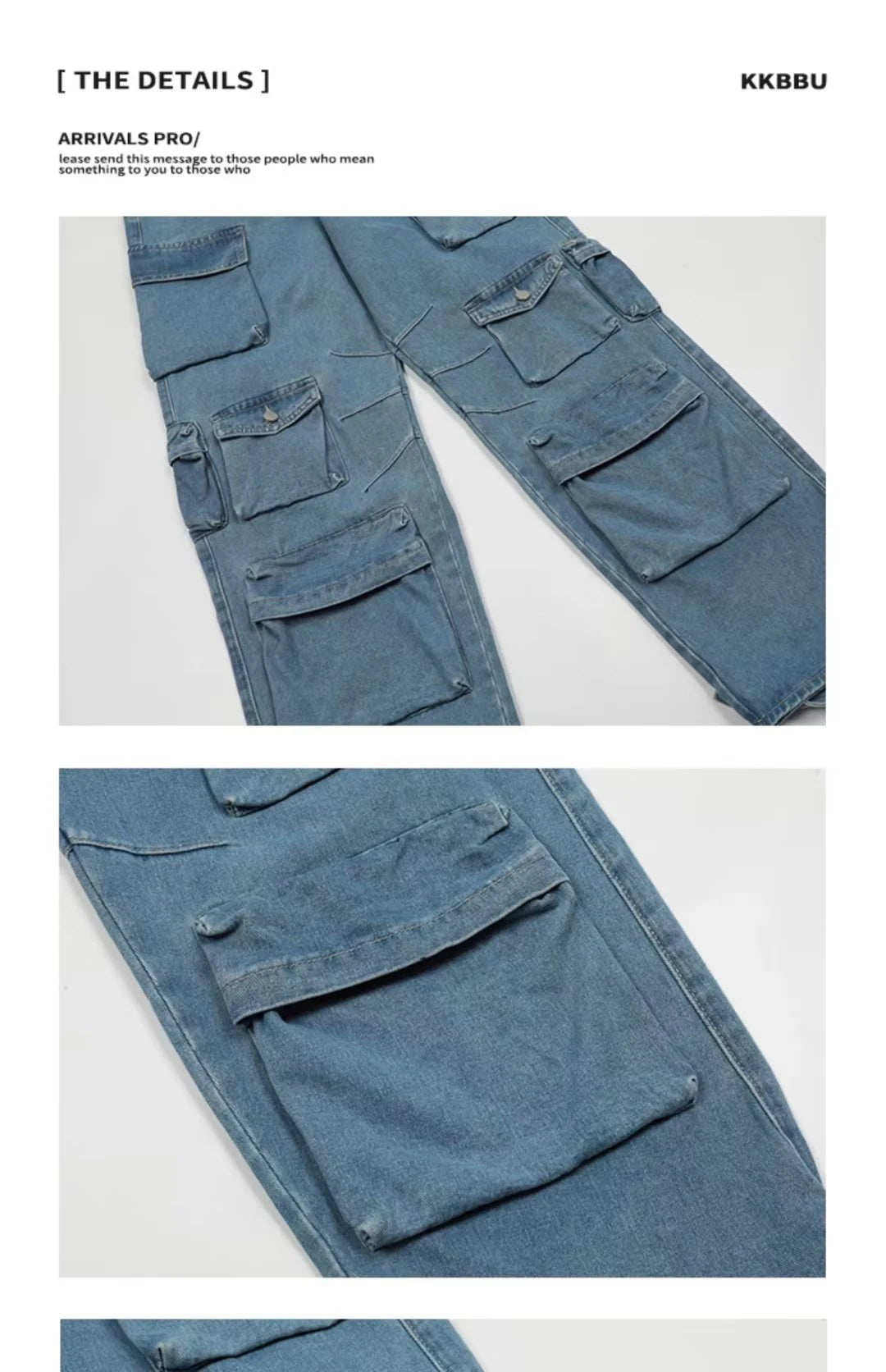Jean Baggy à jambes larges pour femmes, pantalon Cargo multi-poches, nouvelle mode Harajuku Y2K, Streetwear, jean bleu délavé, 2025