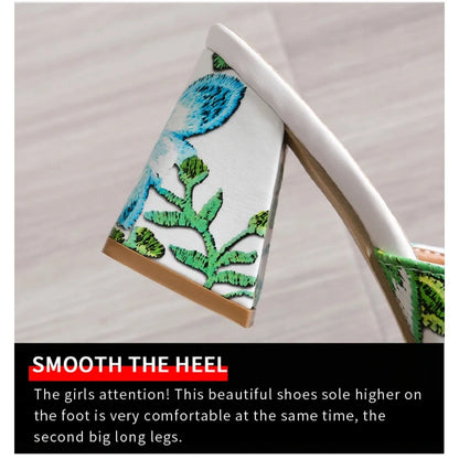 Pantoufles d'Été à Talons Épais pour Femme, Chaussures de Haute Qualité, Parka Ouverte, Décontractées, Grande Taille