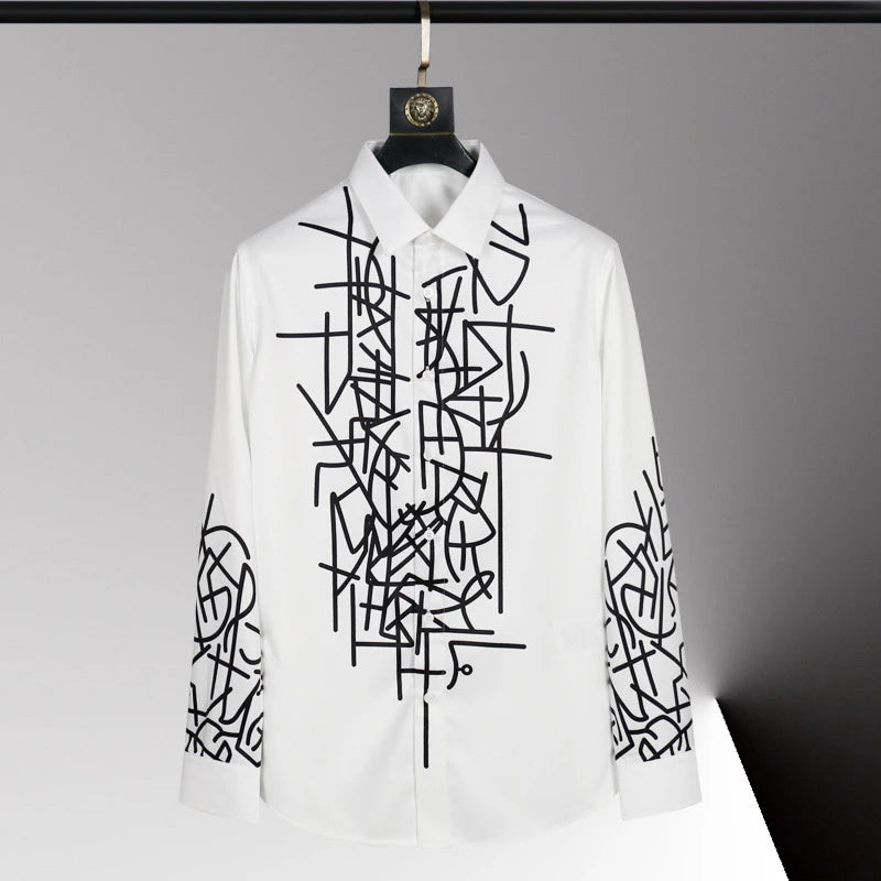 Chemise pour hommes chauds motif imprimé 3D chemise pour hommes à manches longues revers simple boutonnage mode design décontracté corps mince grande taille 6xl