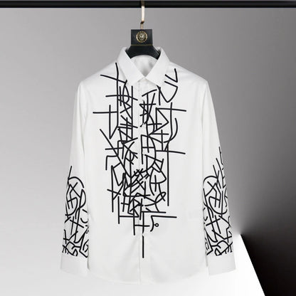 Chemise pour hommes chauds motif imprimé 3D chemise pour hommes à manches longues revers simple boutonnage mode design décontracté corps mince grande taille 6xl