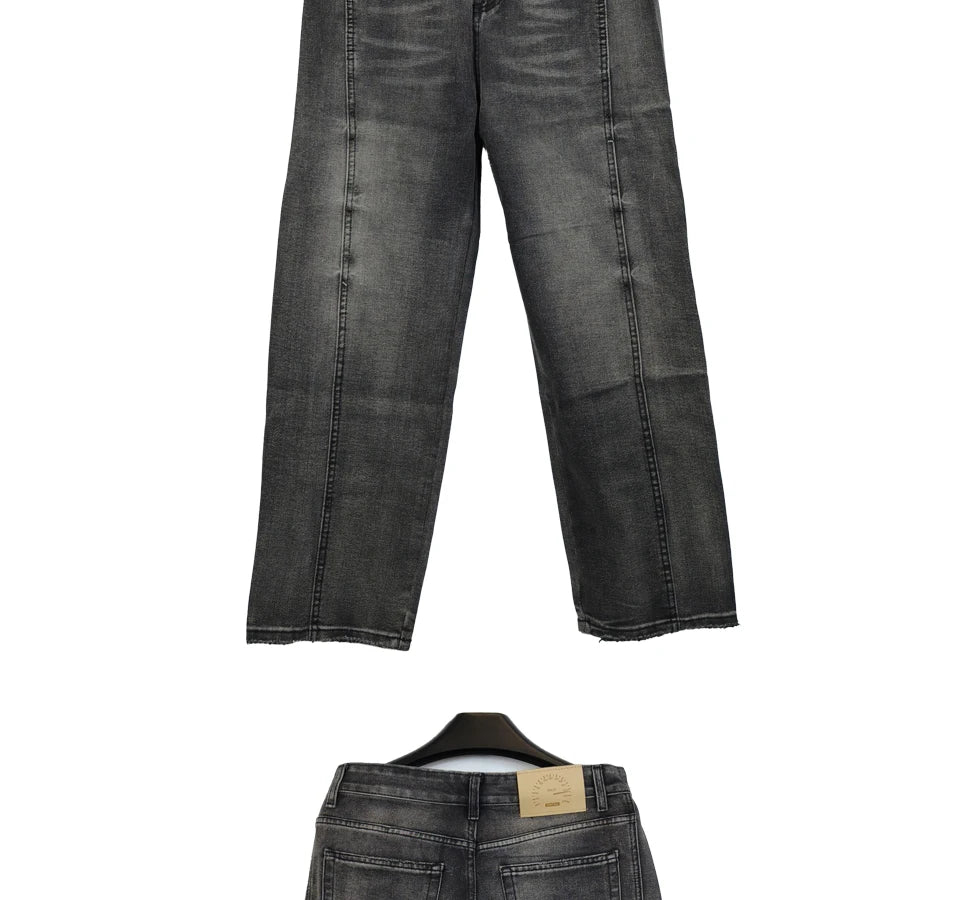 Pantalon en jean Baggy à jambe droite pour hommes |   Jean d'affaires décontracté coupe large et ample pour le style toutes saisons printemps/automne