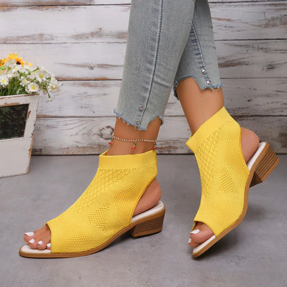 Sandales d'été confortables et décontractées pour femmes, chaussures d'extérieur légères à bout ouvert, nouvelle mode 2024