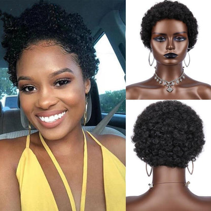 Perruque Afro Synthétique Courte Crépue Bouclée pour Femmes Noires, Blonde à Noire, Naturelle Comme Vrais Cheveux, Cosplay, ix