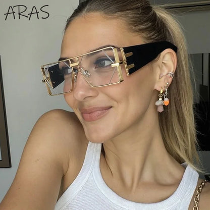 Steampunk Rectangle lunettes de Soleil Femmes Hommes 2025 De Luxe Creux En Métal Cadre Lunettes de Soleil Vintage Punk Hexagone Lunettes UV400 Nuances