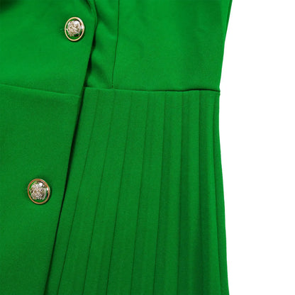 Robe plissée mi-longue à col de costume, taille haute, à la mode, nouvelle collection automne 2025