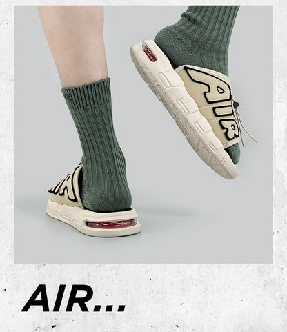 Pantoufles hommes coussin d'air conception glisser homme été nouveau PVC doux antidérapant hommes pantoufles de sport pour hommes tongs Chanclas Hombre