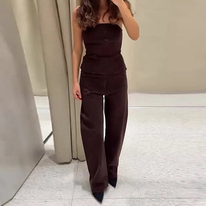 TRAF femmes jean marron taille haute poche Vintage Baggy jean femme pantalons longs décontractés printemps pantalon Streetwear été 2025