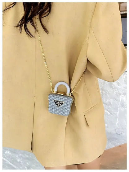 Nouveau mini sac décoratif à bandoulière avec bandoulière en chaîne, sac à main rouge luxueux, petit sac rétro