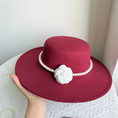 Chapeau Fedora de Style français pour femmes, chapeau en feutre à bord large de 10CM, Derby d'hiver et d'automne, chapeaux de Jazz de mariage