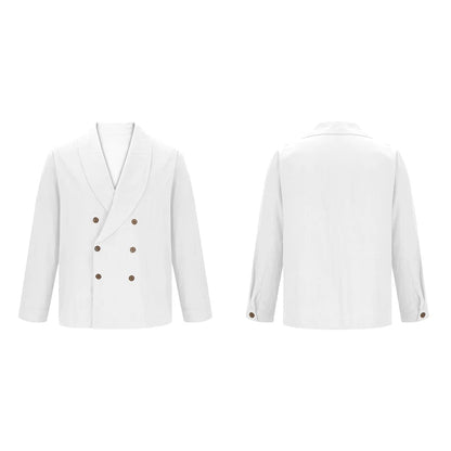 Chemises à col en V pour hommes, manches longues, double boutonnage, coupe couvertes, solide, document décontracté, mode confortable, automne