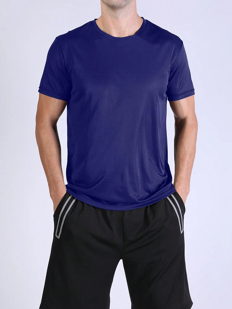 T-shirt de sport à séchage rapide ultraléger pour homme, haut léger, respirant, solide, document, entraînement de fitness, entraînement, course à pied, salle de sport