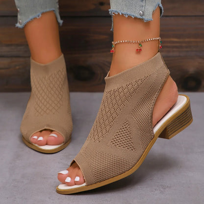 Sandales d'été confortables et décontractées pour femmes, chaussures d'extérieur légères à bout ouvert, nouvelle mode 2024