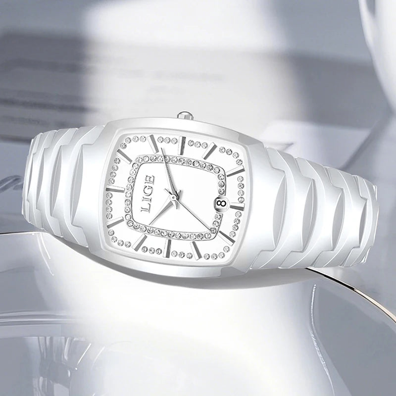LIGE 2025 TOP montre pour femme élégante étanche mode dames horloge créative bracelet en céramique montre pour femmes cadeau Relogio Feminino