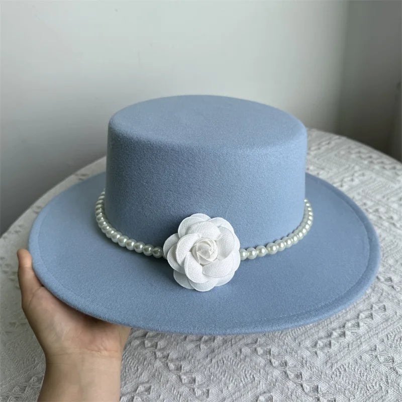 Chapeau Fedora de Style français pour femmes, chapeau en feutre à bord large de 10CM, Derby d'hiver et d'automne, chapeaux de Jazz de mariage