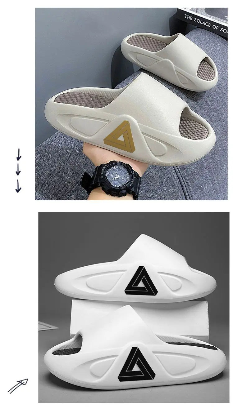 Pantoufles d'été à semelle épaisse pour hommes et femmes, sandales d'intérieur à fond souple EVA, chaussures de plage légères, tongs