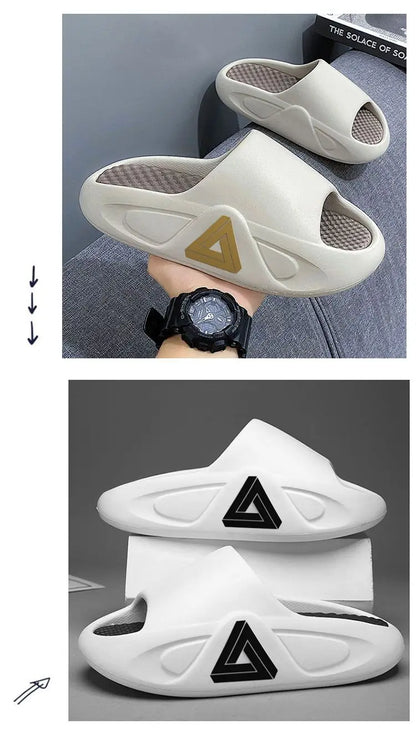 Pantoufles d'été à semelle épaisse pour hommes et femmes, sandales d'intérieur à fond souple EVA, chaussures de plage légères, tongs