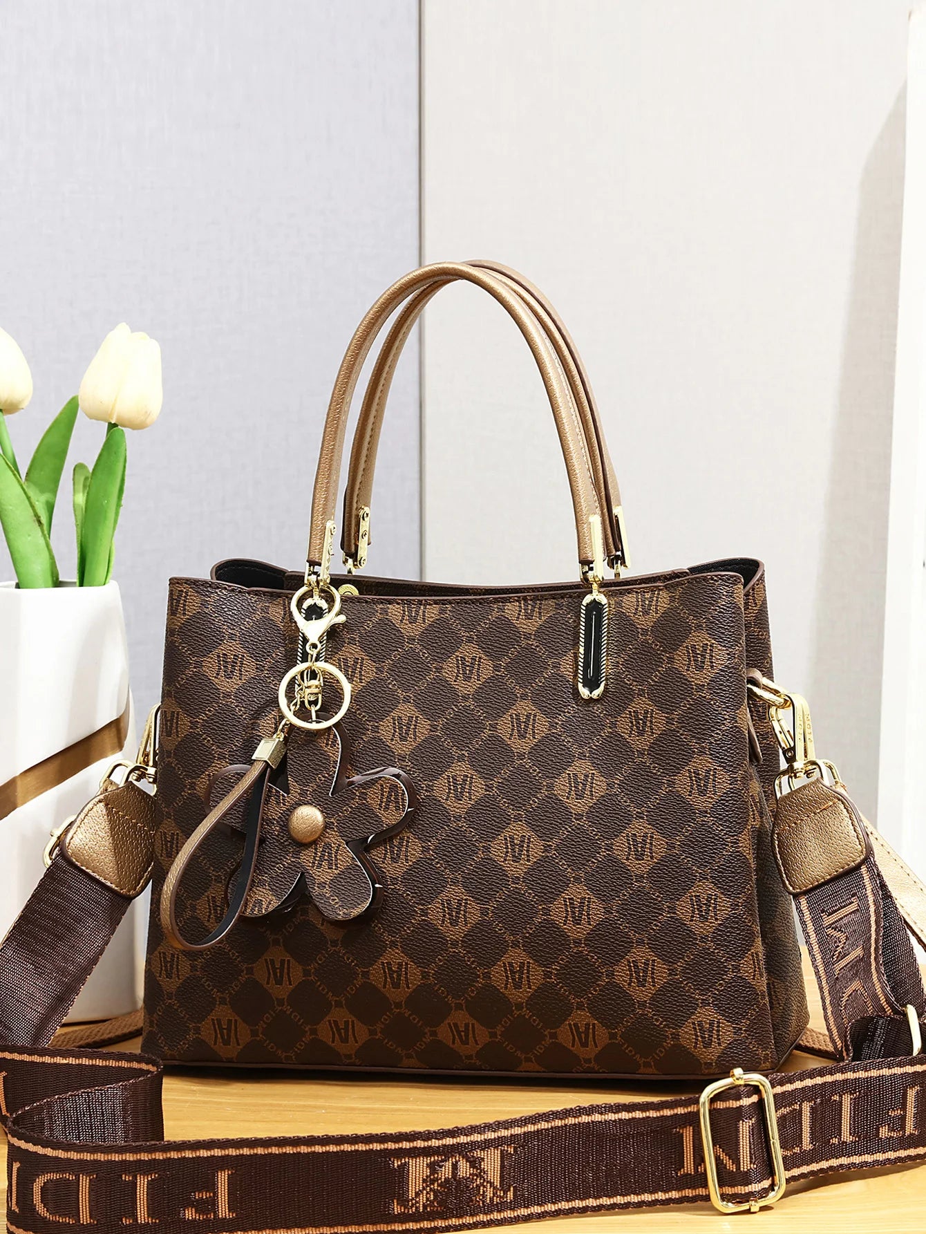 Sac à main imprimé vintage pour femme, sac à bandoulière simple, grande capacité, qualité avancée, élégant, mode 100