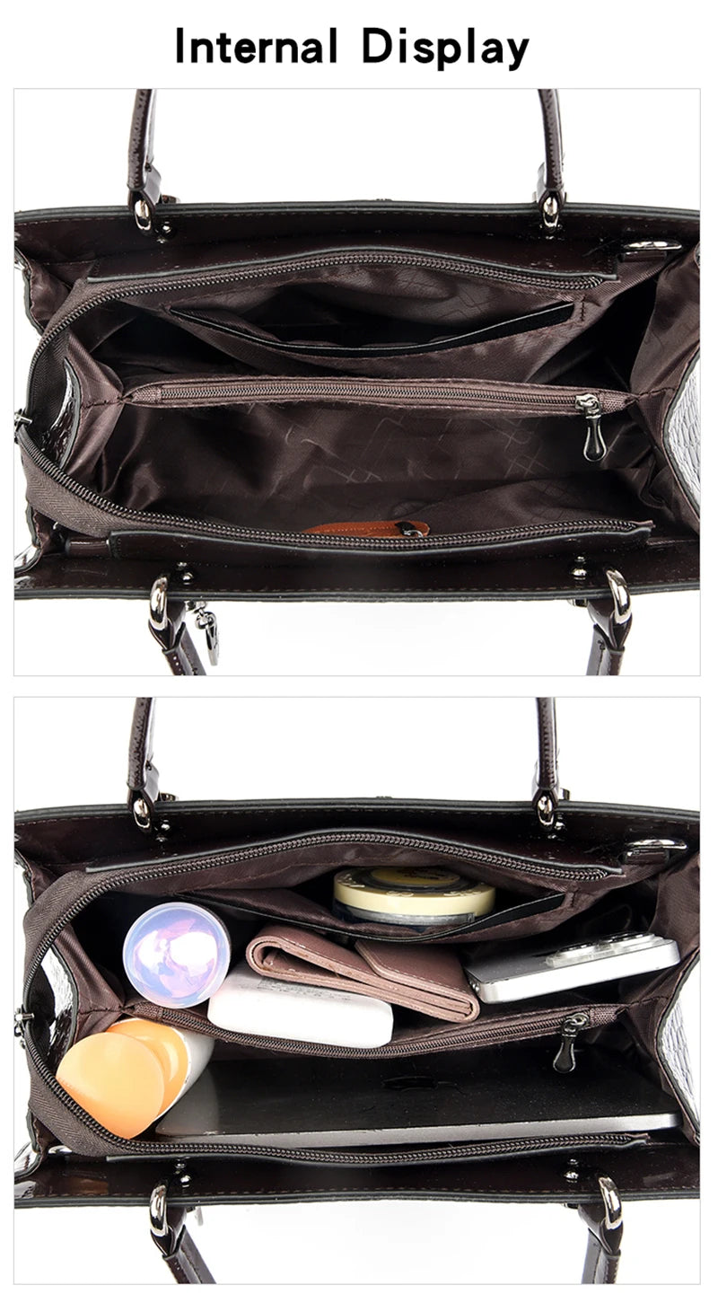 Sacs à main en cuir verni pour femmes, sacs à bandoulière pour dames, sacs à main de créateurs de luxe, petit sac fourre-tout décontracté, initié par la marque, nouveau