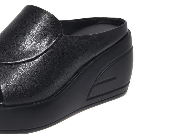 Nouvelles femmes sandales femmes pantoufles noir plate-forme compensée bout ouvert femmes orthopédie fond épais plage talons hauts diapositives