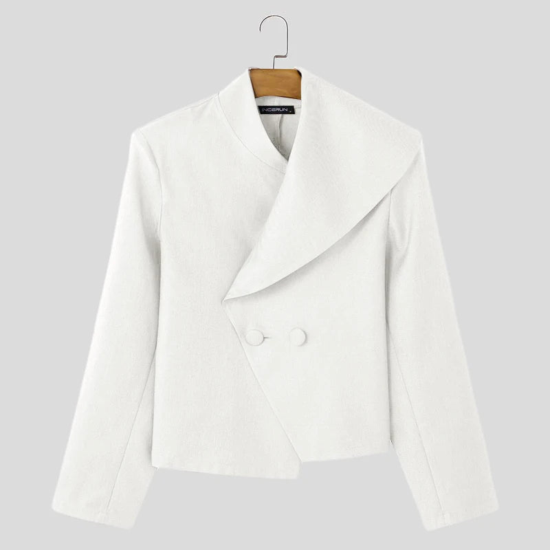 Y-INCERUN-Blazer à Manches sulfDécontracté pour Homme, Col Trempé, Couleur Unie, Assressenti, Nouveau, 2025