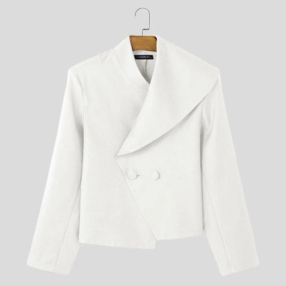 Y-INCERUN-Blazer à Manches sulfDécontracté pour Homme, Col Trempé, Couleur Unie, Assressenti, Nouveau, 2025